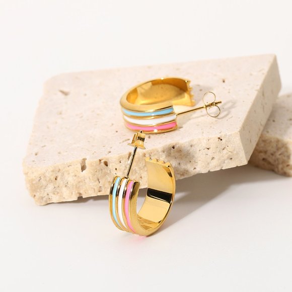 Ella Cotton Candy Hoops - Picture 3 of 8